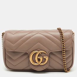 Gucci: Светлая сумка через плечо  GG Marmont