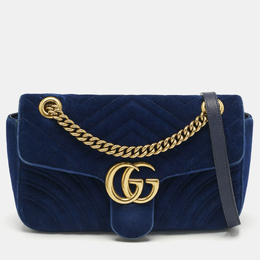 Gucci: Голубая сумка  GG Marmont