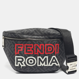 Fendi: Чёрная поясная сумка  FF