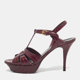 Yves Saint Laurent: Бордовые сандалии 
