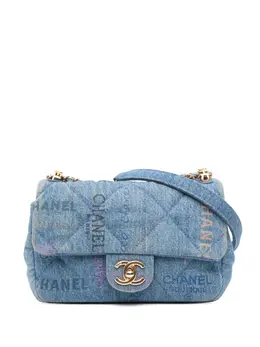 CHANEL Pre-Owned: Голубая сумка через плечо 