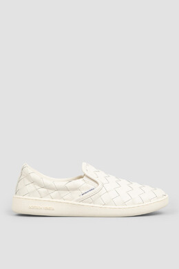 Bottega Veneta: Белые мокасины 