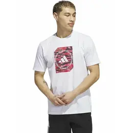 adidas: Белая футболка 