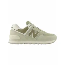 New Balance: Зелёные кроссовки  574