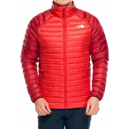 The North Face: Красный пуховик 