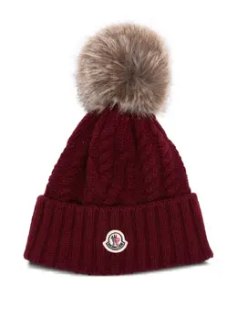 Moncler: Бордовая шапка 