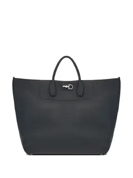 Ferragamo: Чёрная сумка-шоппер  Gancini