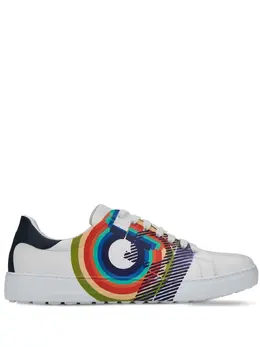 Ferragamo: Белые кроссовки  Gancini