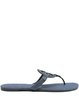 Tory Burch: Голубые сандалии  Miller Double T