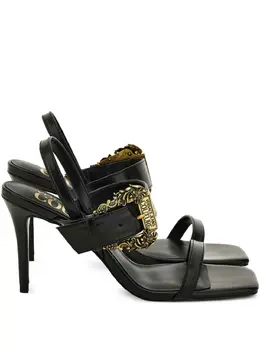 Versace Jeans Couture: Чёрные босоножки 