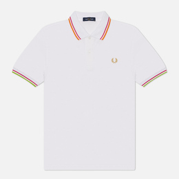 Fred Perry: Белое поло  Twin Tipped