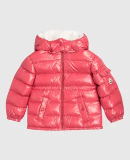 Moncler ENFANT: Розовый пуховик 