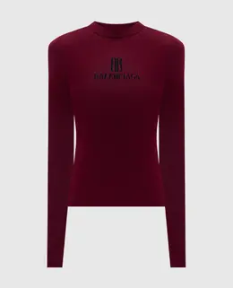 Balenciaga: Бордовый свитшот 