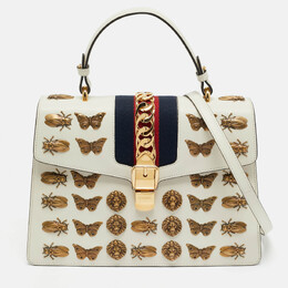 Gucci: Белая сумка на руку  Sylvie