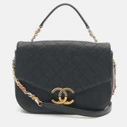 Chanel: Чёрная сумка через плечо 