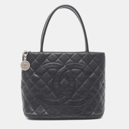 Chanel: Чёрная сумка-шоппер 