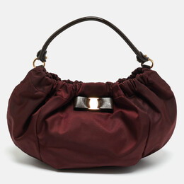 Salvatore Ferragamo: Бордовая сумка  Vara Bow