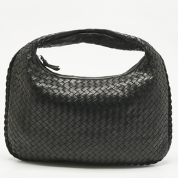 Bottega Veneta: Чёрная сумка  Intrecciato
