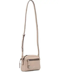 Armani Exchange: Бежевая сумка через плечо 