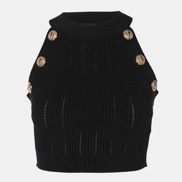 Balmain: Чёрная майка 
