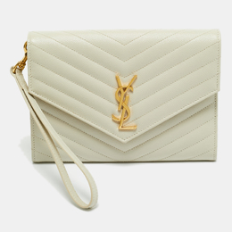 Saint Laurent Paris: Белый клатч 