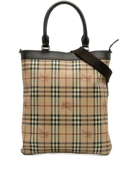 Burberry Pre-Owned: Коричневая сумка-шоппер 