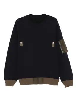 sacai: Синий свитер 