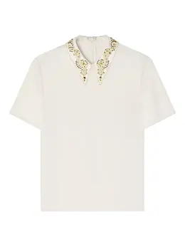 Versace: Топ с воротником 