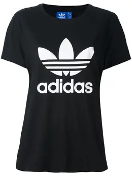 Adidas Originals: Чёрная футболка  Trefoil