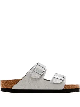 Birkenstock: Серебристые сандалии 