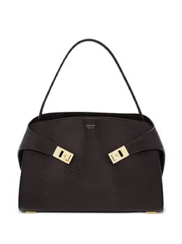 Ferragamo: Коричневая сумка  Gancini