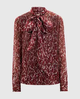 Saint Laurent: Бордовая блуза 