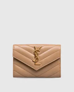 Saint Laurent: Бежевый кошелёк 