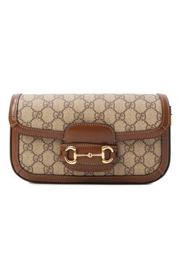Gucci: Бежевая сумка  Horsebit 1955