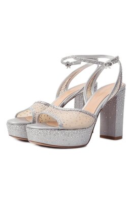 Gianvito Rossi: Серебристые босоножки  Rania