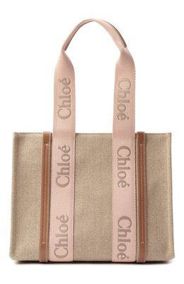 Chloé: Бежевая сумка  Woody