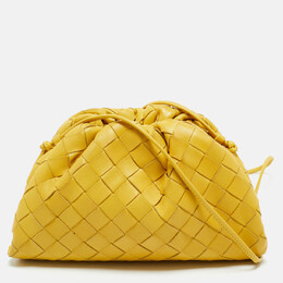 Bottega Veneta: Жёлтая сумка  Intrecciato