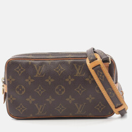 Louis Vuitton: Коричневая сумка через плечо  Pochette