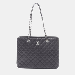 Chanel: Чёрная сумка-шоппер 