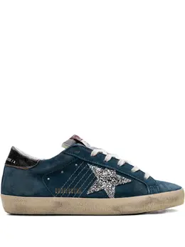 Golden Goose: Голубые кроссовки  Superstar