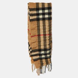 Burberry: Бежевый шарф 