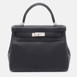 Hermes: Чёрная сумка  Kelly 28