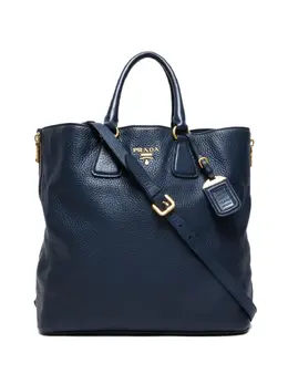 Prada Pre-Owned: Синяя сумка-шоппер 