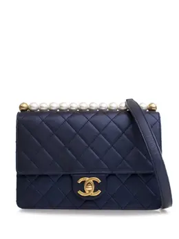 CHANEL Pre-Owned: Голубая сумка через плечо 