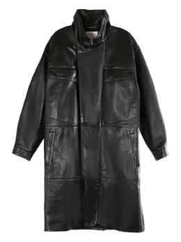 Saint Laurent: Кожаное пальто 