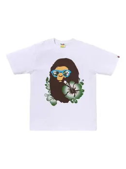 A BATHING APE®: Белая футболка 