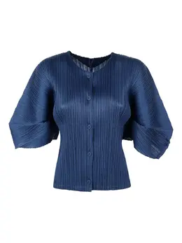 Pleats Please Issey Miyake: Синяя рубашка 