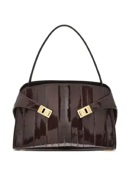 Ferragamo: Коричневая сумка  Gancini