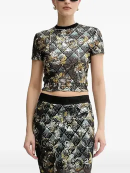 Versace Jeans Couture: Топ с блёстками 