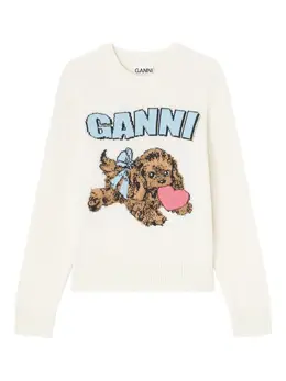 GANNI: Белый свитер 